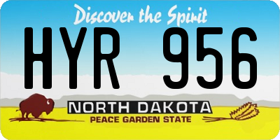 ND license plate HYR956