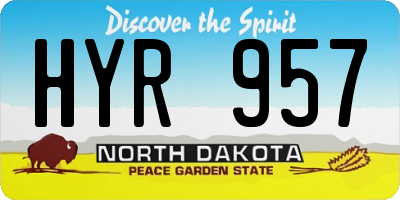 ND license plate HYR957