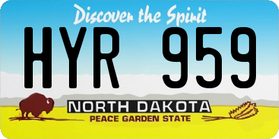 ND license plate HYR959