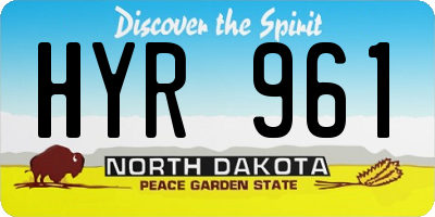 ND license plate HYR961