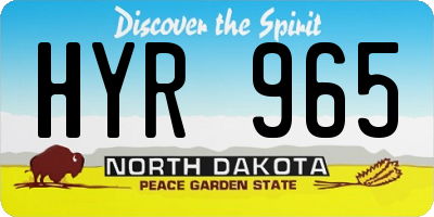 ND license plate HYR965