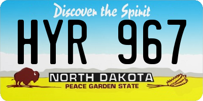 ND license plate HYR967