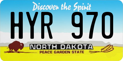 ND license plate HYR970