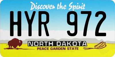 ND license plate HYR972