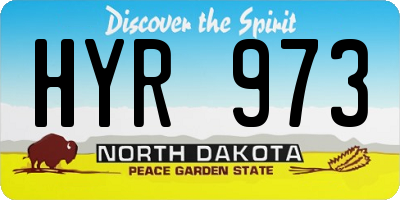 ND license plate HYR973