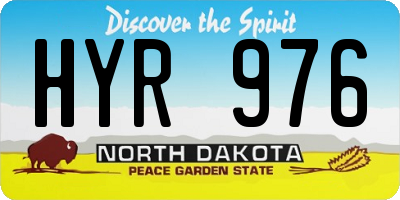 ND license plate HYR976