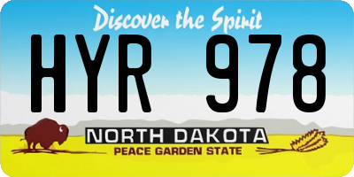 ND license plate HYR978