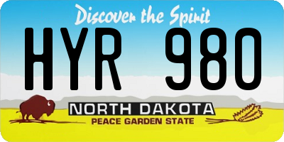 ND license plate HYR980