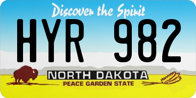 ND license plate HYR982