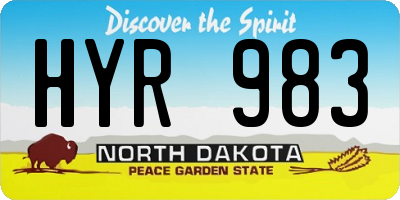 ND license plate HYR983