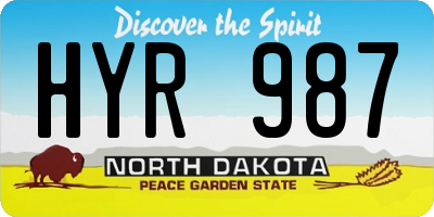 ND license plate HYR987