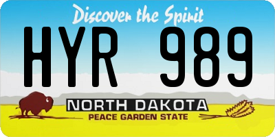 ND license plate HYR989