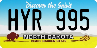 ND license plate HYR995