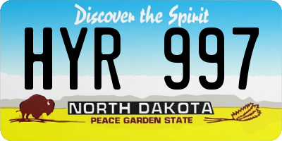 ND license plate HYR997