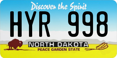 ND license plate HYR998