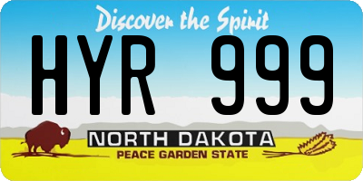 ND license plate HYR999