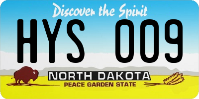 ND license plate HYS009