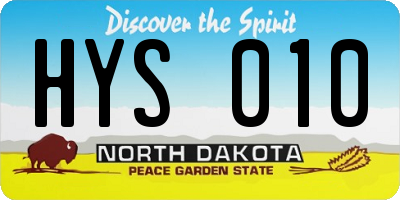 ND license plate HYS010