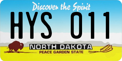 ND license plate HYS011