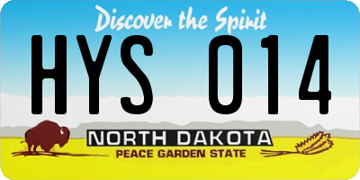 ND license plate HYS014
