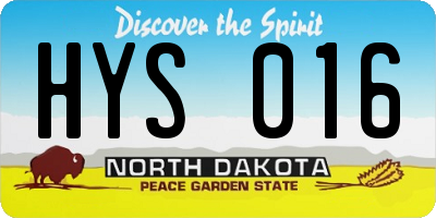 ND license plate HYS016