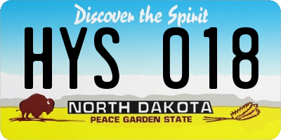 ND license plate HYS018