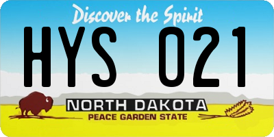 ND license plate HYS021