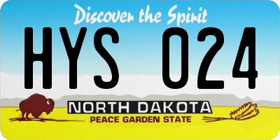 ND license plate HYS024