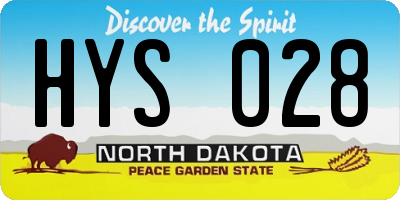 ND license plate HYS028