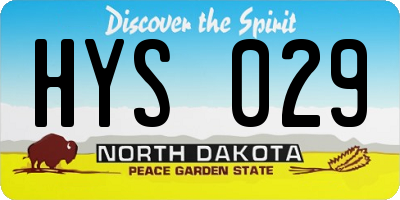 ND license plate HYS029