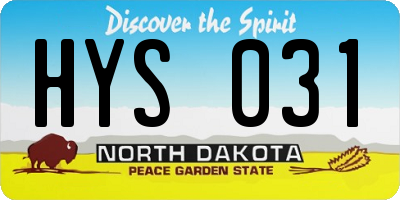 ND license plate HYS031