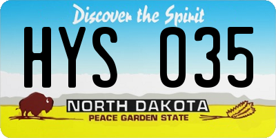 ND license plate HYS035