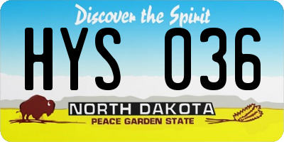 ND license plate HYS036