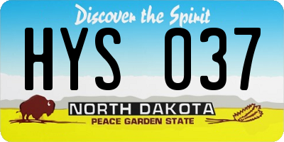ND license plate HYS037