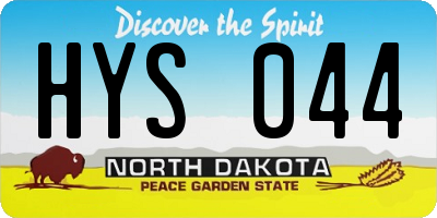 ND license plate HYS044