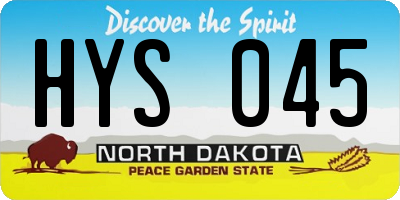 ND license plate HYS045