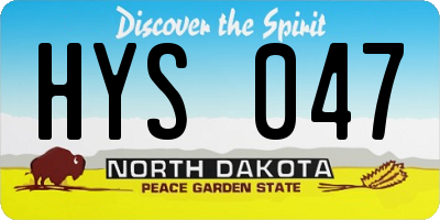 ND license plate HYS047