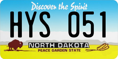 ND license plate HYS051