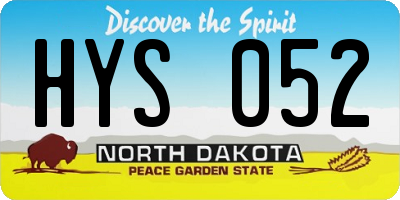 ND license plate HYS052