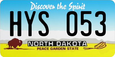 ND license plate HYS053