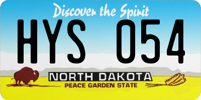 ND license plate HYS054