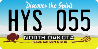 ND license plate HYS055