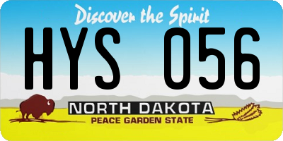 ND license plate HYS056