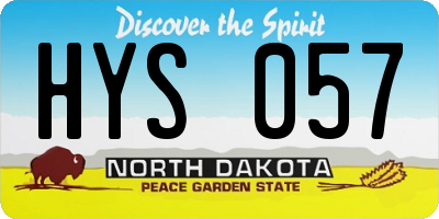ND license plate HYS057