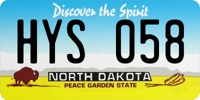 ND license plate HYS058