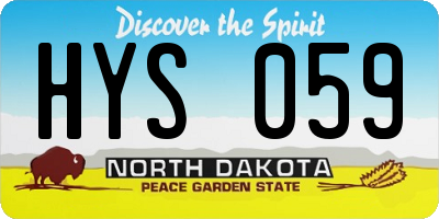 ND license plate HYS059