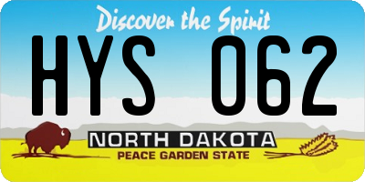 ND license plate HYS062
