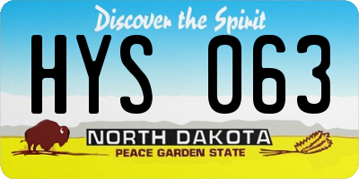 ND license plate HYS063