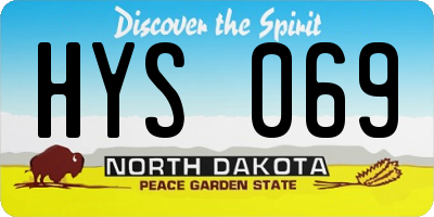 ND license plate HYS069