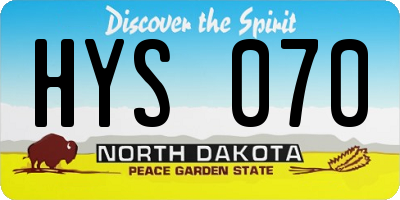 ND license plate HYS070